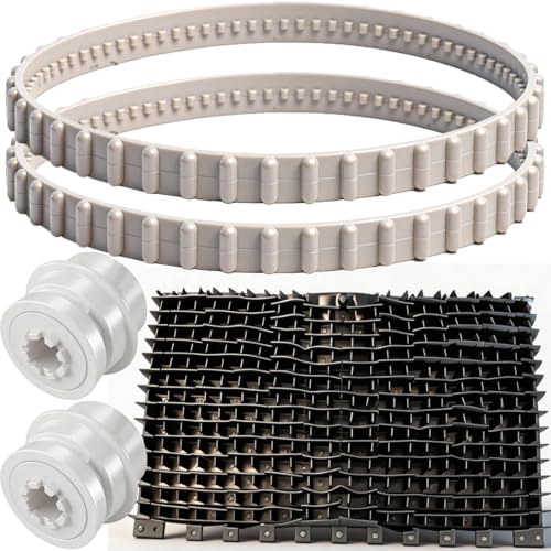 RCX23002 Drive Belt (2 Pack) + RCX26005 Wheel Tube Bearing (2 Pack) + RCX26008 Roller Brush Replacement Kit Compatible with Hayward TigerShark QC Plus & SharkVac Robotic Pool Cleaner Parts