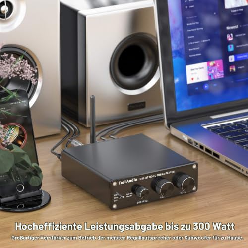 Fosi Audio M01-BT HiFi Subwoofer Verstärker 300W, TDA7498E Bluetooth 5.0 Monokanal...