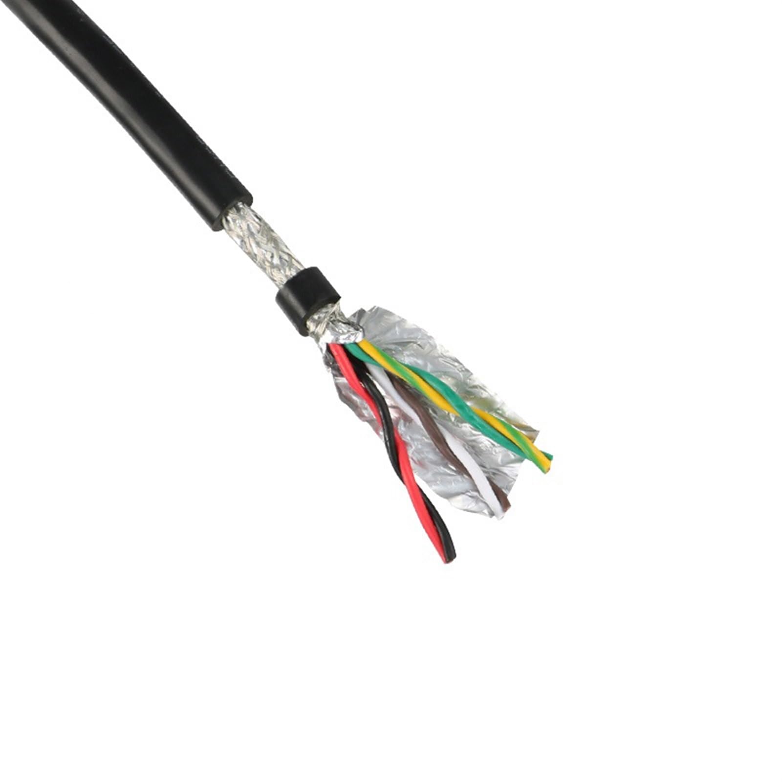 cable apantallado, Cable de par trenzado blindado cobre estañado 24 AWG, 5 metros, negro(6 Cores 5Meters)