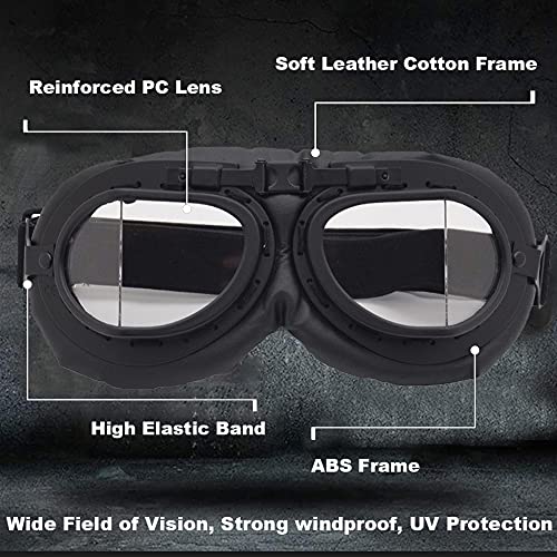 Image of Peicees Vintage Helmet Goggles Motorcycle Goggles Bike Motorcross Pilot Goggle