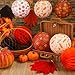 Retisee 18 Pcs Thanksgiving Party Decoration Fall Paper Lanterns Autumn Maple Leaves Paper Fans Round Honeycomb Orange Brown Lanterns Thanksgiving Hanging Decoration for Fall Harvest Party Supplies