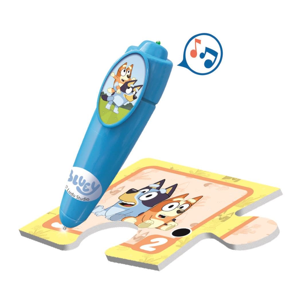 Clementoni - Puzzle Interactivo de Bluey para Suelo - 24 Piezas, Pen Interativa, Desarrollo Autonomía y Concentración, 3+ Años, 62x42 cm, 16689