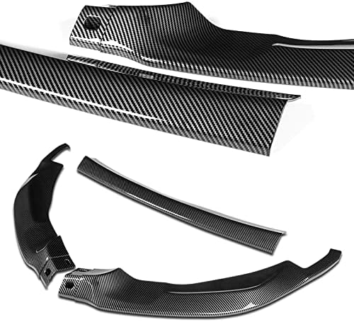 Miniatura 3 de Q1-TECH, 9 piezas de difusor de parachoques delantero y falda lateral compatible con BMW F80 F82 F83 M3 M4 2015-2019, parachoques delantero, alerón