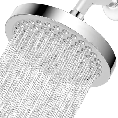 Nuodan High Pressure Rain Shower Head - High Flow Rainfall Showerhead - Luxury Modern Look - Pressure Boosting Bathroom Shower Heads (6 inches, Chrome) by Nuodan - Used condition - US$15.98