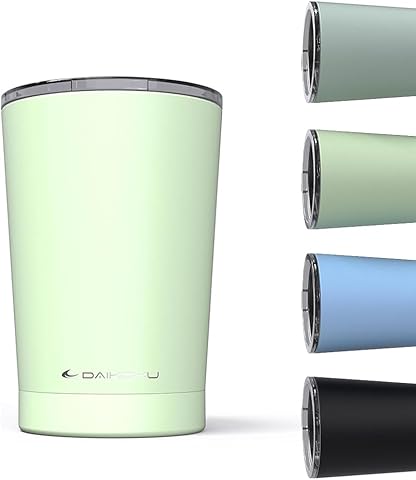 Daikoku Termo de Café 330ml Acero Inoxidable | Vaso térmico doble pared aislante libre de BPA | Mantiene bebidas frías 12h y calientes 5h | Color Verde