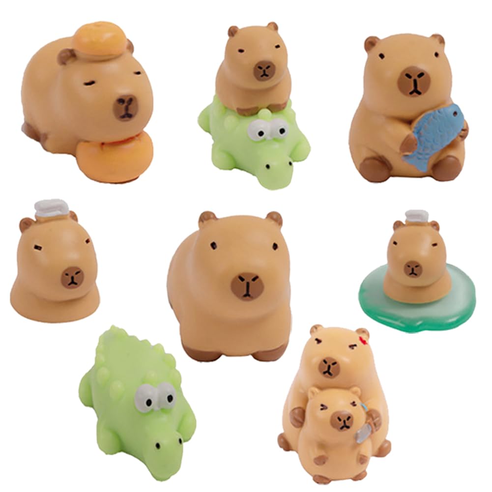 20 Stück Mini-Capybara Figuren Aus Harz – Teilweise Leuchtend Im Dunkeln, Für Deko & Miniaturlandschaften