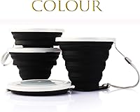 Vista 2 de ME.FAN Taza de viaje plegable de silicona - Taza de camping plegable con tapas de silicona - Juego de tazas de beber expandibles - Portátil