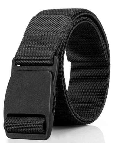 Mens Belts Stretchable Nylon Metal Free Military Web Belt Black L