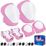 【Schützer Kinder mit verstellbarem Gurt】 Der verstellbare Gurt des kinder knieschoner set mit einem Klettverschluss ausgestattet, der sich flexibel an verschiedene Größen von Knien und Handgelenken anpassen lässt, die Handgelenke, Ellbogen und Knie Ihres Kindes besser anpasst und die Sicherheit erhöht. Wiederholter Gebrauch führt nicht dazu dass das Gummiband seine Viskosität verliert.