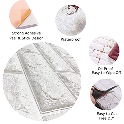 20Pcs 3D Wall Panels Peel And Stick, Pe Foam Self-Adhesive Wallpaper Removable And Waterproof Art Wall Tiles Cover 29 Sq.ft For Living Room Bedroom Background Wall Decoration #TOP5