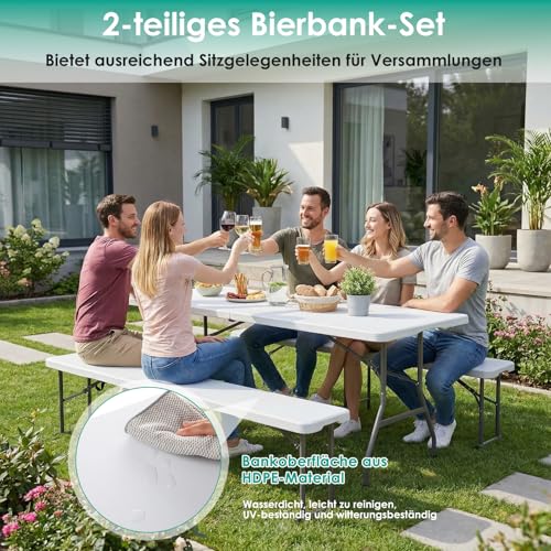 Banc pliable camping LIFERUN pour manquer de place lors d'un repas - 6