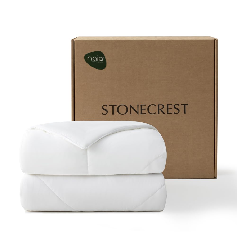 STONECREST Cooling Blanket for Hot Sleepers, Cooling Comforter for Night Sweats, Breathable and Lightweight (White, King 240x210CM)