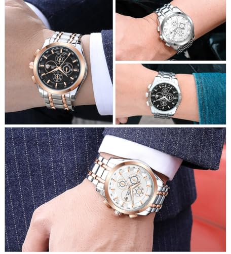 Image of IIK COLLECTION Watch for Man Stainless Steel Chain|Long Battery Life with Long Lasting Polish Water Resistance| Trendy Design| Push Button Lock Durable Watch for Boys