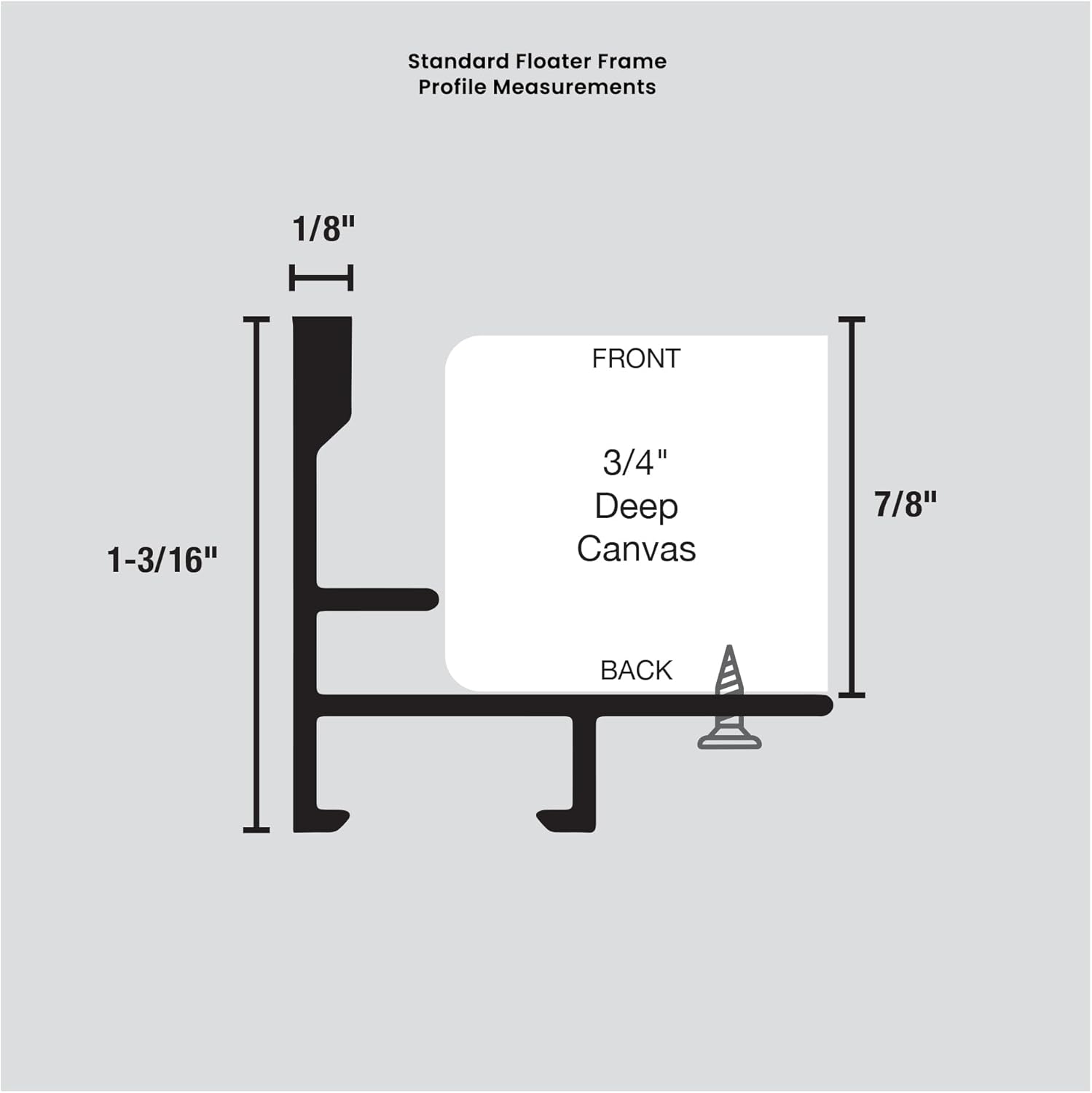 Creative Mark Illusions Aluminum Floater Frames 7/8" 2 Pack, 11x14 Black - No Glass or Backing, Floating Canvas Illusion Frames with Sleek Metal Exterior, Assembly Hardware Included