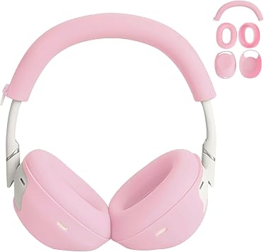 Adhiper 3-in-1 Silicone Sweat Case Cover for Sony WH-1000XM6 Headphones, XM6 Covers Accessories Silicone Ear Pads Covers & Headband Cover & Ear Cups Protector, Washable & Sweatproof - Pink