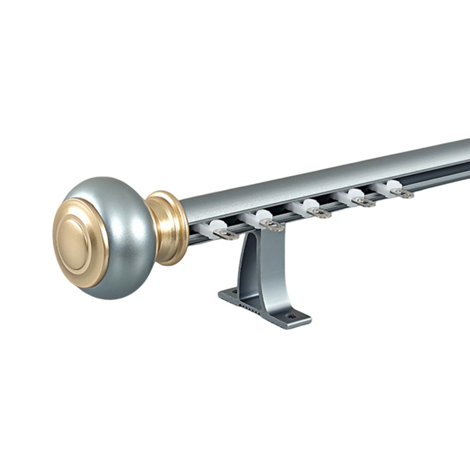 Light Luxury Curtain Track - Stylish Wall-Mounted Curtain Rod System With Silent Pulleys & Invisible End Caps Blue 120Cm/3.9Ft Ideal For Room Partitioning And Elegan,Blue -1-400cm/13.1ft(4*100cm)