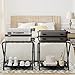 HOOBRO Luggage Rack, Pack of 2, Folding Suitcase Stand with Fabric Storage Shelf for Guest Room, Bedroom, Hotel, Holds up to 100 lb, 27 x 15.3 x 22 Inches, Space Saving, Black BK04XLP201