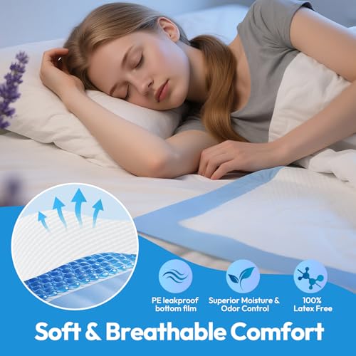 Image of Bed Pads Disposable Adult 40 inchx40 inch 60 Count, Extra Large Chucks Incontinence Underpads, Super Absorbent & Leakproof Chux Pads, Pee Pads for Pets, Adults & Kids, Puppy Training Pads