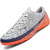 Topwolve Fußballschuhe Herren Jugendliche Erwachsene Trainingsschuhe Microfaser Cleats Athletics Outdoor Fussballschuhe Sportschuhe Grau 46 EU