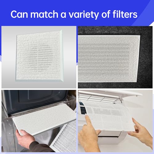 Image of 25x60 Inch DIY Cut to Size Material for AC /HVAC Furnace Filter and air Vents Filter, for Increasing The MERV Index(48PCs Adhesive Hook) White