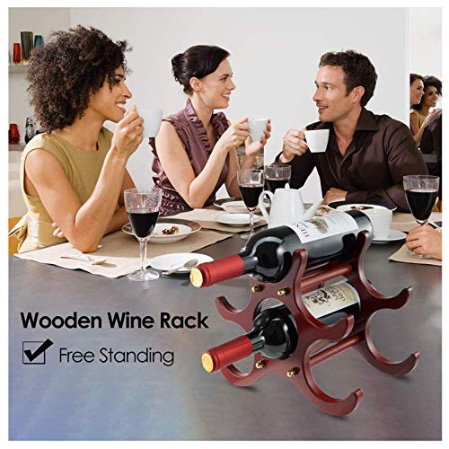 Soporte de mesa para 6 botellas de vino en madera miniatura 7