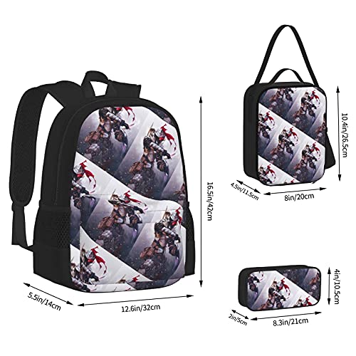 Goblin Slayer Anime Rugzak 3-delige set, rugzak + etui + lunchtas combinatie geschikt voor mannen, vrouwen en tieners - Afbeelding 4