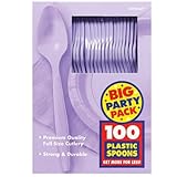 Amscan Big Party Pack Lavender Plastic Spoons - Pack of 100
