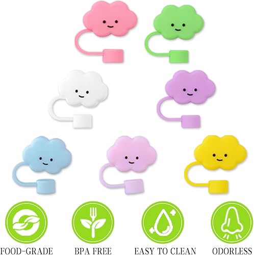 Miniatura 6 de 7 fundas de popote para vasos Stanley de 30 y 40 onzas, tapa de paja de 0.394 in, fundas de paja de silicona reutilizables, protectores de paja a