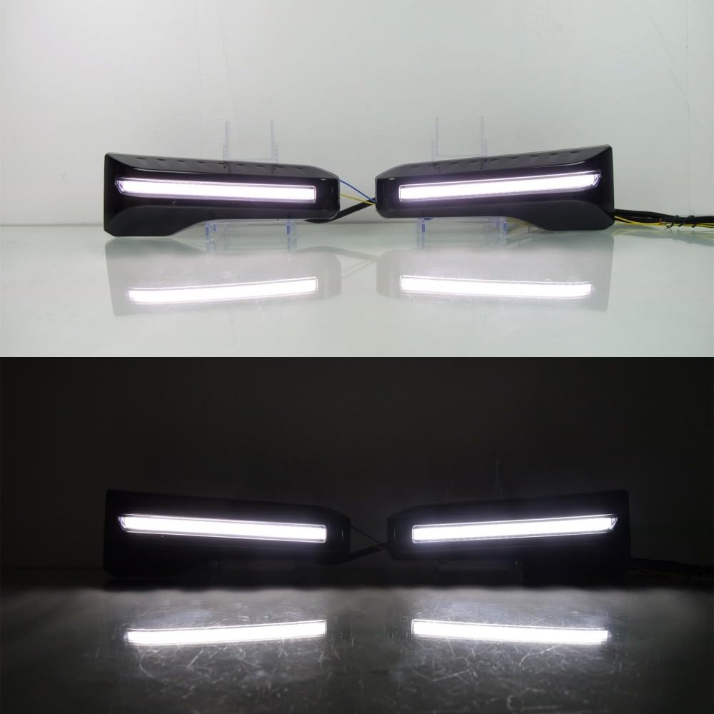 Las luces de conducción diurnas LED son compatible for Toyota Land Cruiser LC250 2024, A, Luz diurna de 6000k + luz de giro amarilla + Luz diurna nocturna azul hielo