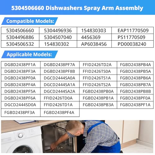 Image of 5304506660 Dishwashers Spray Arm Assembly Fit for Frigidaire Dishwashers