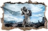  WANDAUFKLEBER Loch in der Wand Star Wars Stormtrooper Wandtattoo 52 (XXL - 115 x 75 cm)