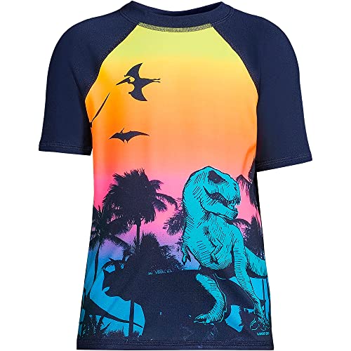 Lands' End B Ss Tie Dye Rash Guard Sunset Dinosaur Kids Husky Large #TOP12