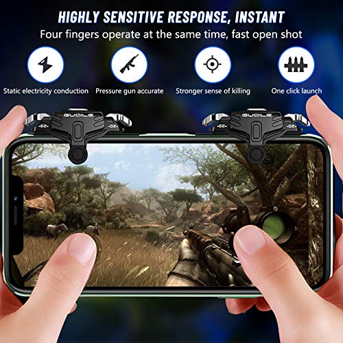 Newseego PUBG Game Controller Trigger for Mobile,Upgrade Version PUBG Mobile Trigger Double Sensitive Aim&Shoot Gaming Keys Buttons for Rules of Survival/PUBG Triggers for All Smartphone-Black - Image 2