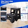 Folding 2-Step Stool - Upgraded Stable A-Frame, Safety Lock, Anti-Slip Rubber Feet, 300lb Capacity, No Assembly - 8 17 Step Stools for Kitchen, Bathroom, Bed, RV, Home, Office (Black)