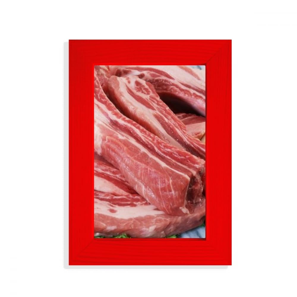 Cadre photo pour viande crue Rib Chop rouge cadeau idéal boucher