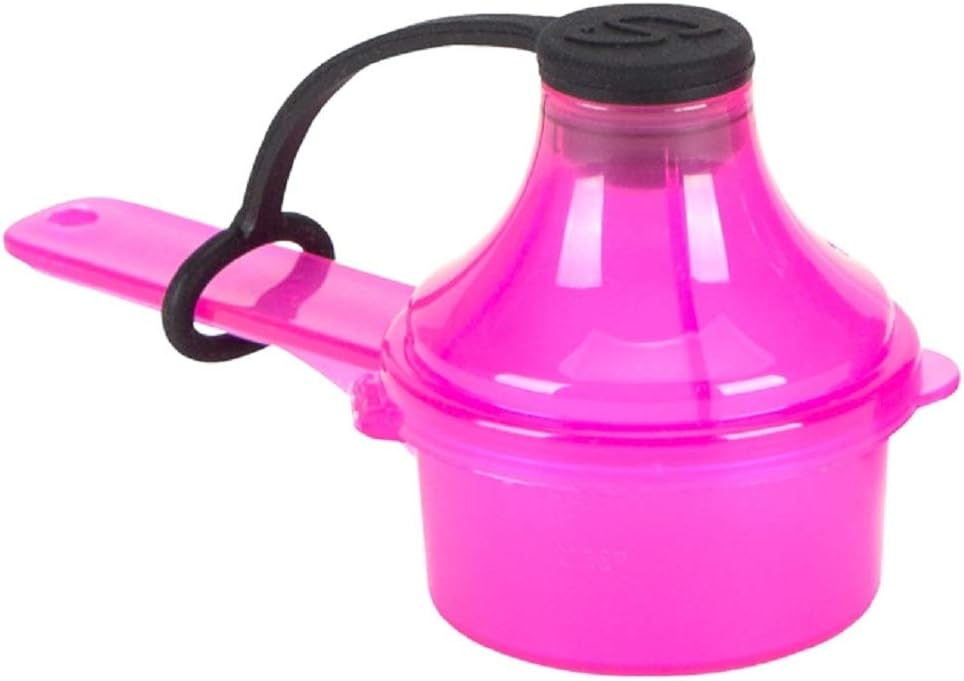 Plastic Measuring Scoop with Funnel, The Scoopie (15 cc | 1 tablespoon | 15 mL) Measuring Spoons for Powders, Coffee, Pet Food, Protein, Spices and Other Dry Goods (Pack of 1, Pink)
