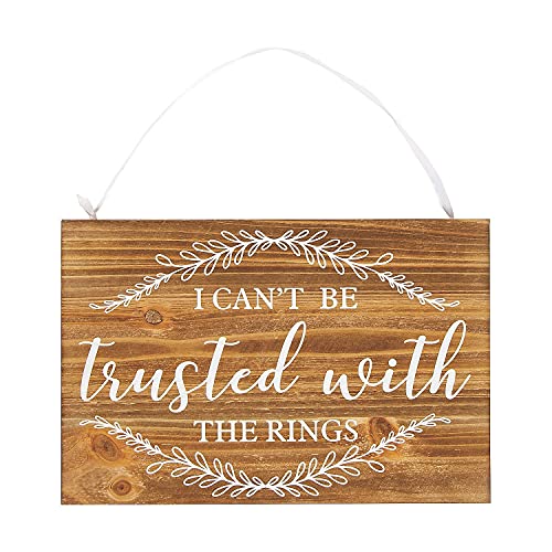 Fun Express Can't Be Trusted Ring Bearer Sign - Humorous Wedding Decor for Ring Bearers Perfect for Funny Weddings Bridal Showers and Receptions - Playful Sign for Special Occasions - 1 Piece