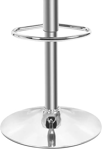 Miniatura 4 de MoNiBloom Taburete de bar giratorio de 360, color blanco y negro, juego de 2 sillas de bar de piel sintética con bloqueo de altura, taburete