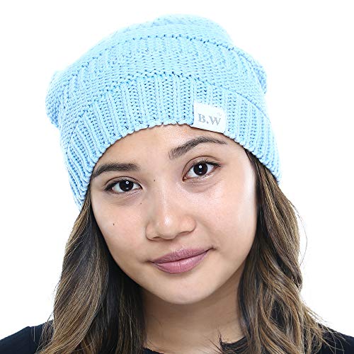 4 Pieces Women Satin Lined Detachable Pom Beanies #TOP3