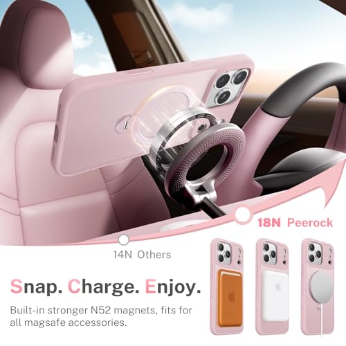 Peerock for iPhone 17 Pro Max Case: with 360° Spin Magnetic Stand, Camera Control Button, Fit for MagSafe, Military Drop Protective Slim Phone Cover for 17 ProMax with Ring Kickstand, 6.9", Pink - image 6
