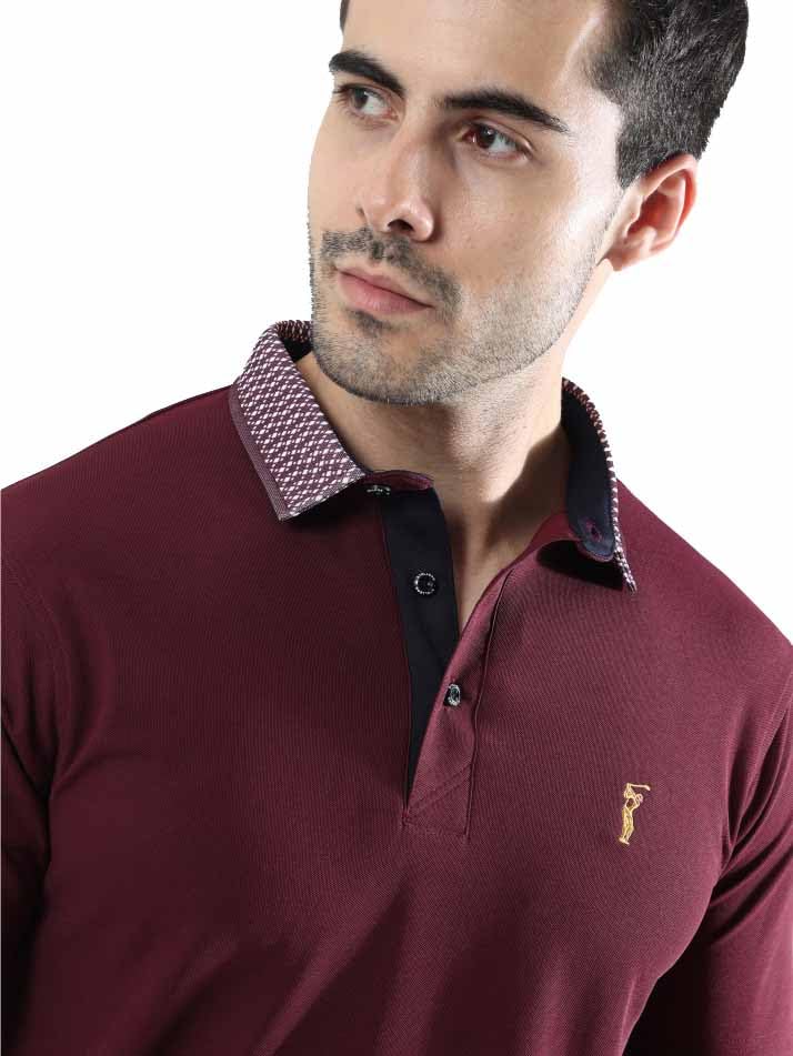 Image of STELLERS Men's Polo T-Shirt | Jacquard Collar| Feather Touch Feel |Regular Fit| Odour Resistant| Anti-Static| Wrinkle Free | Quick Dry | Stretchable | Lightweight | Sweat-Proof