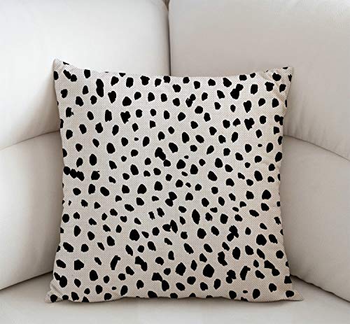 Swono Polka Dots Decorative Throw Pillow Cover Case, Brush Strokes Dots Cotton Linen Outdoor Pillow Cases Square Standard Cushion Covers For Sofa Couch Bed Car 18X18 Inch #TOP1