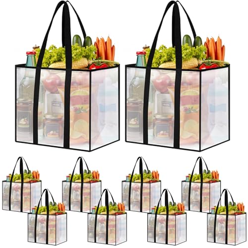SmartTrends 10 Pack Reusable Grocery Bags, Heavy-Duty Shopping Bags with