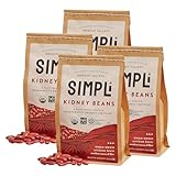 SIMPLi Regenerative Organic Certified Kidney Beans, Organic Red Kidney Beans High in Fiber and Plant-Based Protein, Rich in Iron and Antioxidants for Immune Suppo, (4 Pack, 12 oz each)