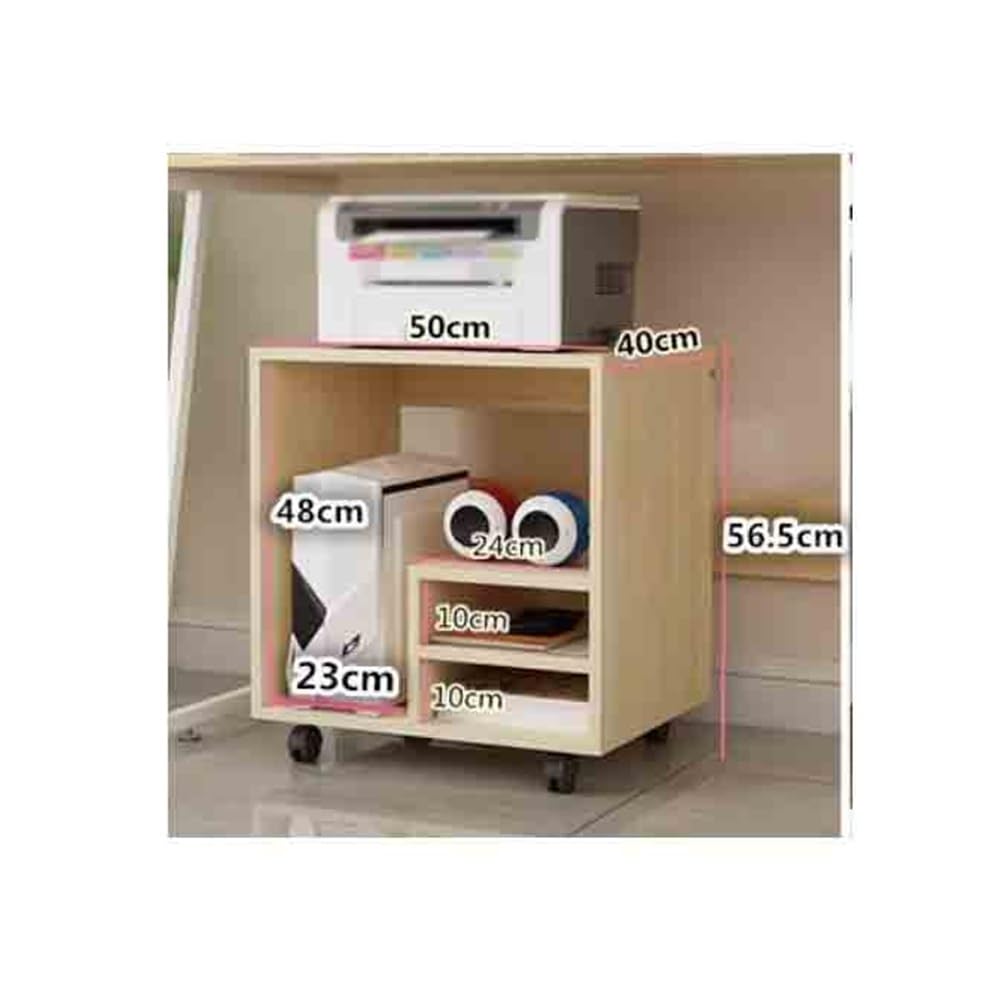 Soporte para impresora Gabinete for computadora de escritorio, estante for impresora, estante de almacenamiento de oficina con polea, estante de almacenamiento multifuncional Mesa para impresora