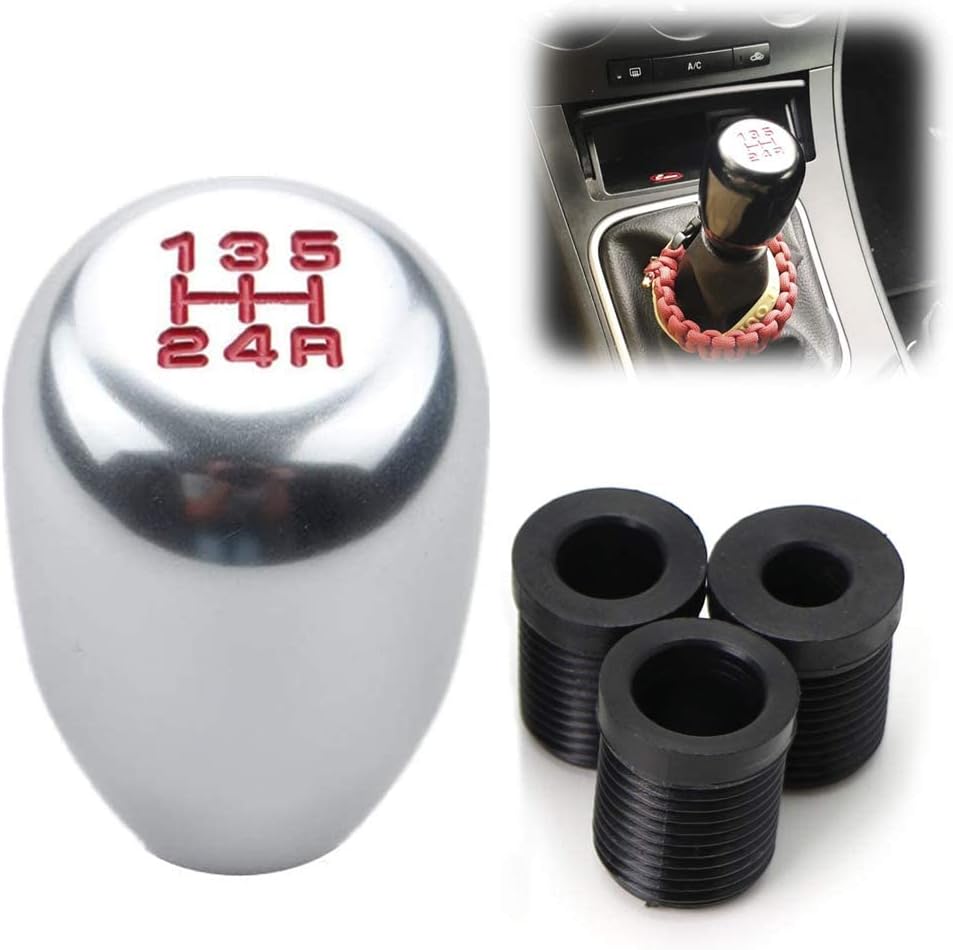 iJDMTOY Silver Chrome 5-Speed Manual Shift Knob Compatible with Honda Acura Mazda Mitsubishi Nissan Subaru, etc