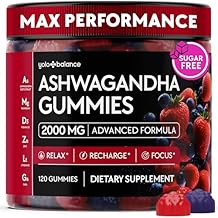Ashwagandha Gummies 120 Count - 2000 MG Ashwagandha Supplements with L-Theanine, GABA, Magnesium, Zinc & Vitamin D3 Sugar-Free, Vegan, Non-GMONatural Support for Balance