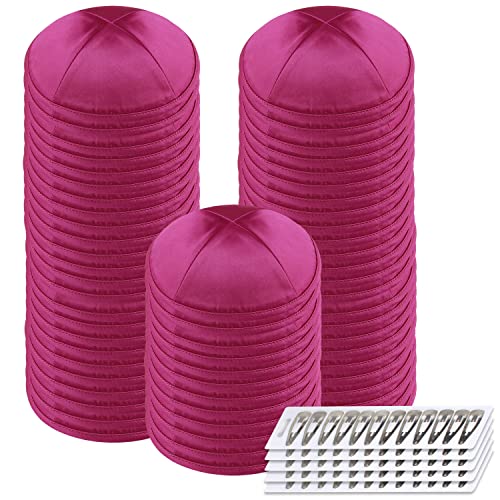 Image of Zion Judaica Deluxe Satin Kippah Yarmulkes for Kids Teens & Adults Skullcaps 6.25 inch Multi-Color Options 4 Panel Design