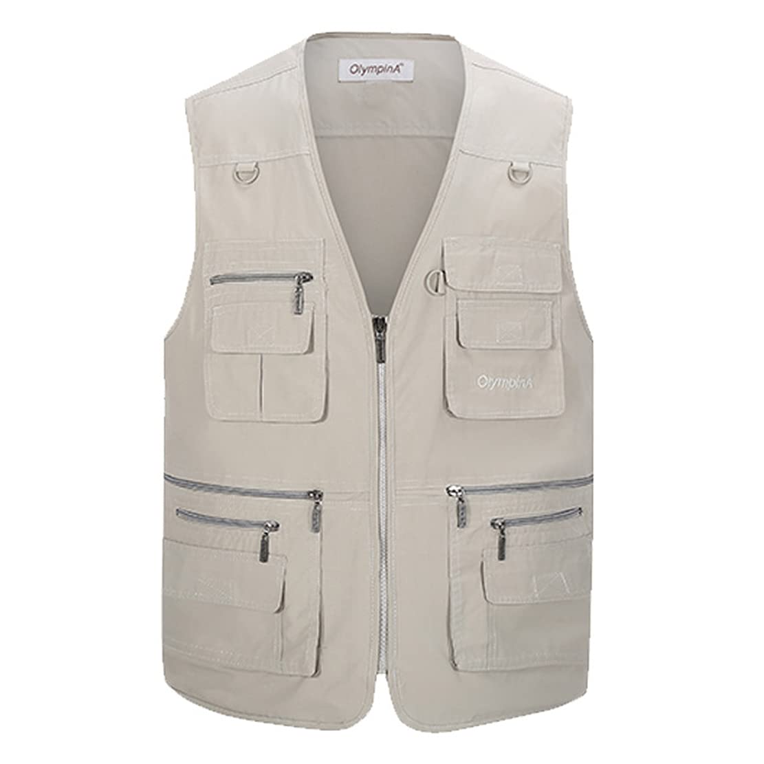 Hwalleum Men's Multifunctional Outdoor Casual Gilet, Mens Summer Lightweight Vest Waistcoat Safari Multi Pocket Working Fishing Hunting Hiking Gilets Jacket Breathable Quick Dry Photography Top