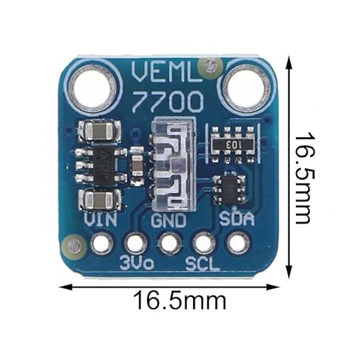 VEML7700 Umgebungslichtsensor, DC 3,3 V Lichtsensormodul 0~120.000 Lux Lichtmessbereich 0,0036 Lx/ct Auflösung mit XH2.54-5P-Stecker